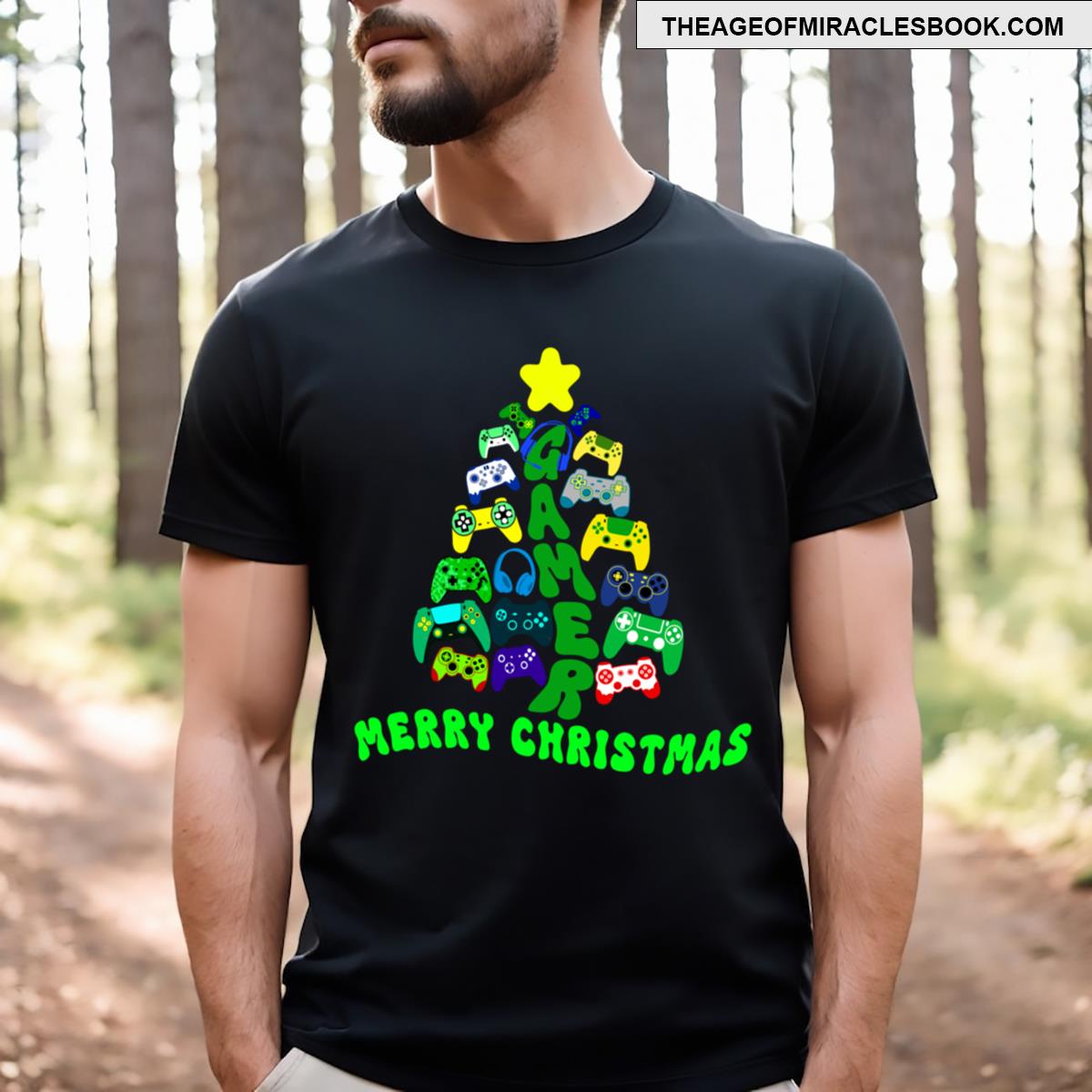 Christmas Tree With Colorful Game Controllers T-shirt