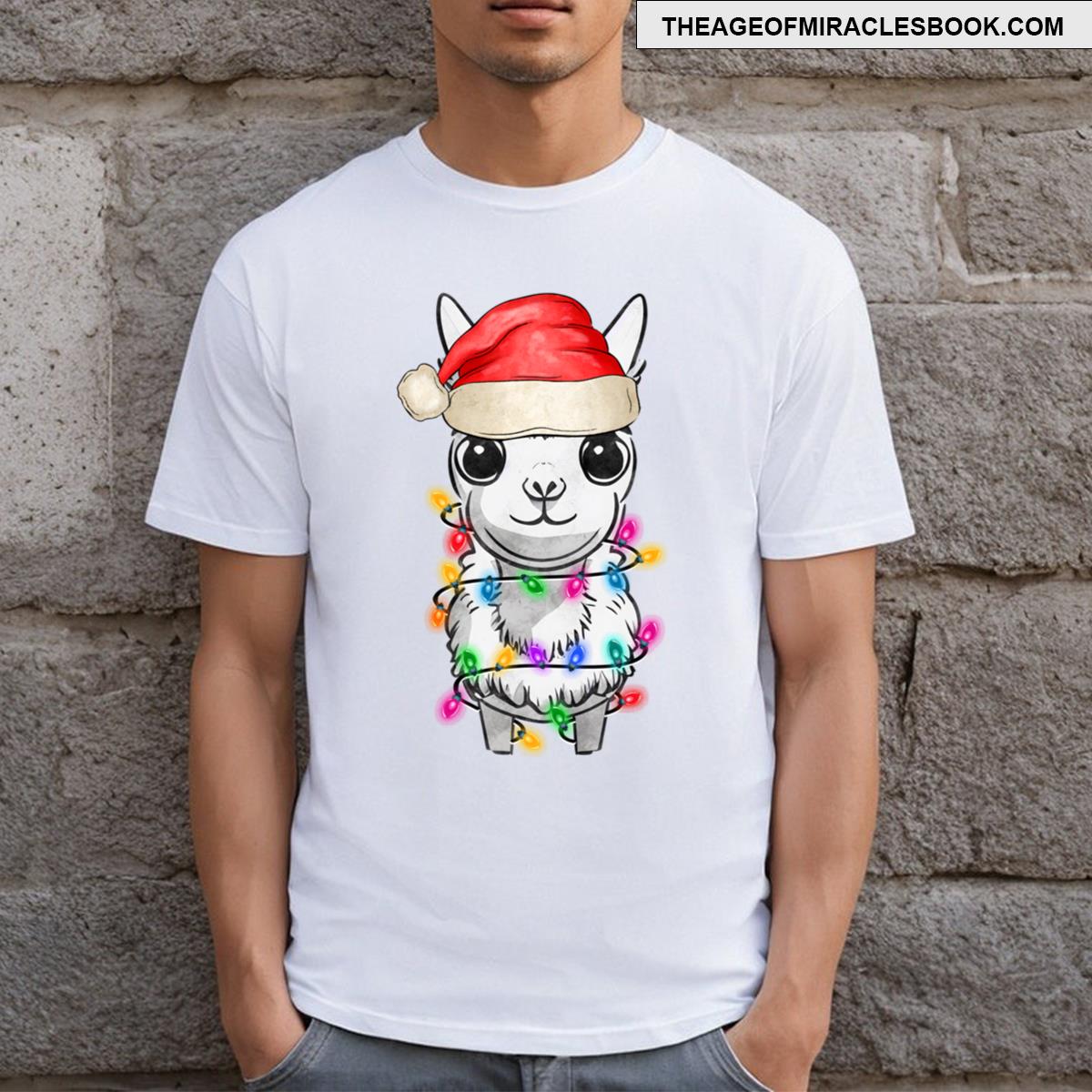 Christmas Lights Llama T-shirt