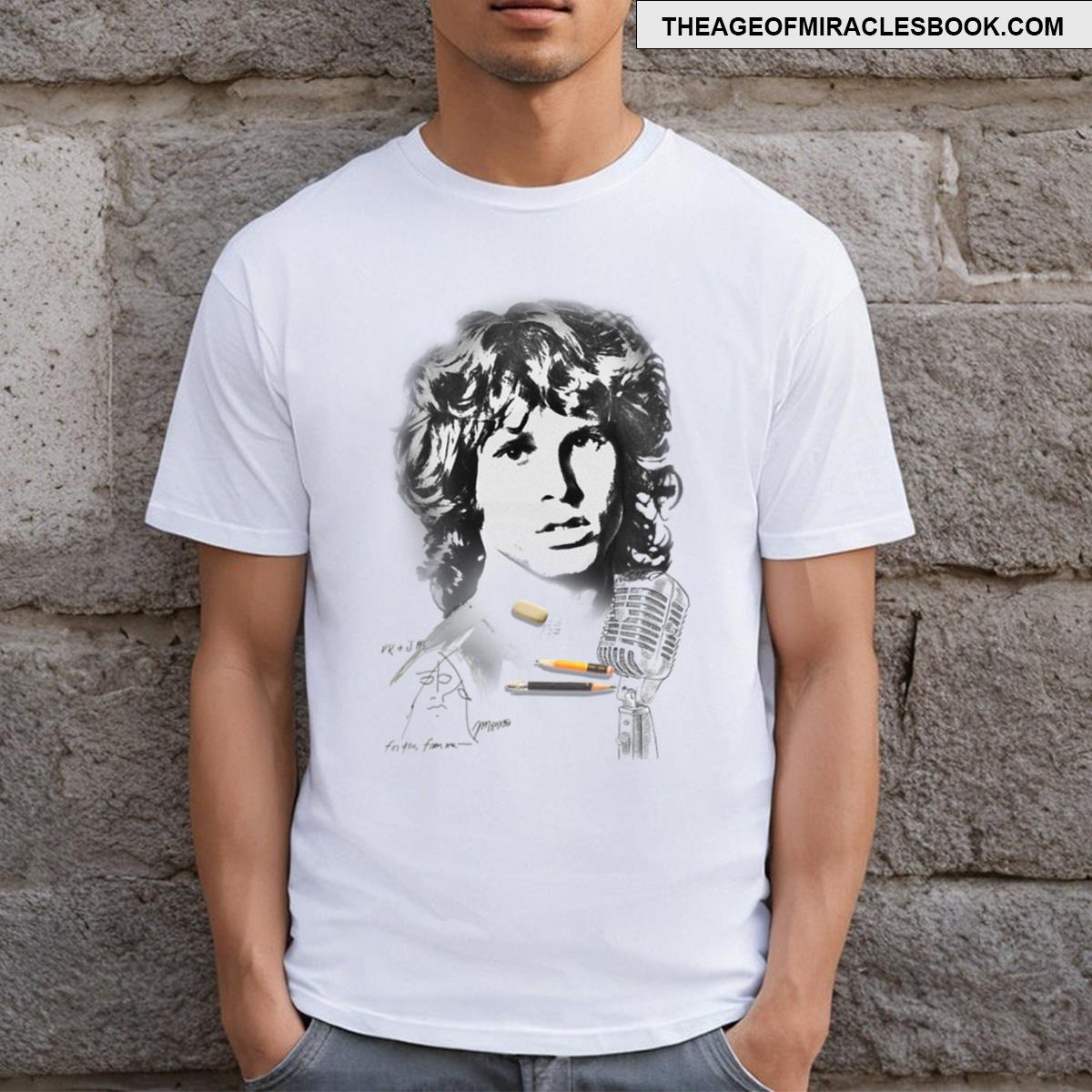 Jim Morrison In Sketch T-shirt