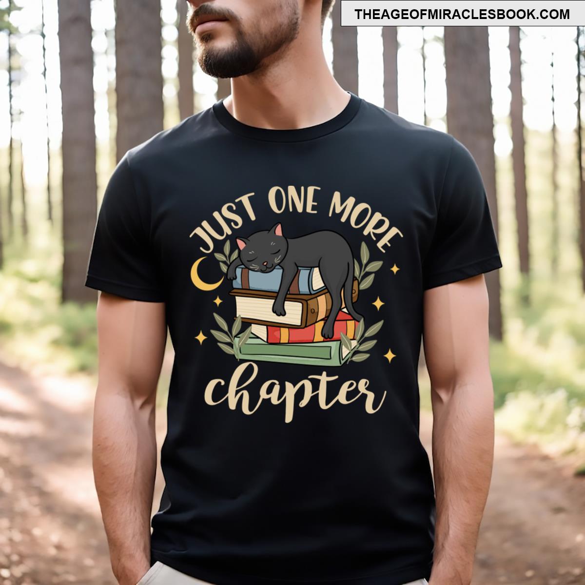Just One More Chapter Cute Cat Book Lover T-shirt