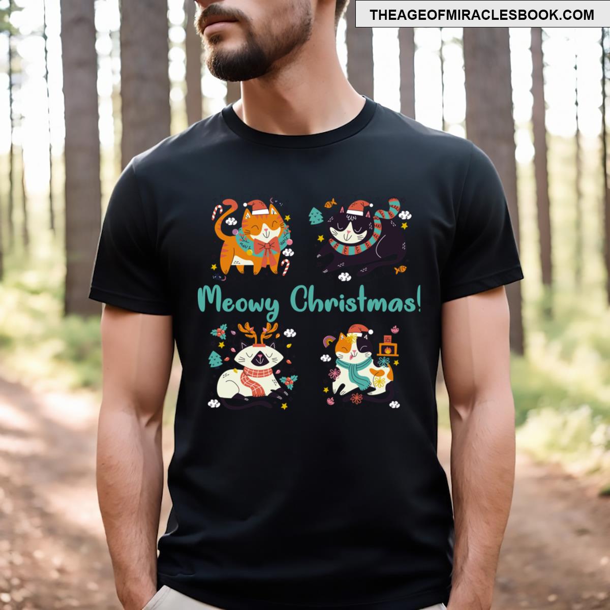Meowy Christmas T-shirt