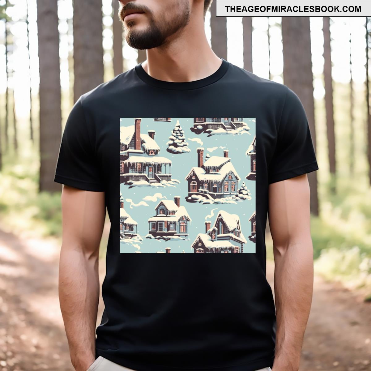 Winter Houses Pattern T-shirt