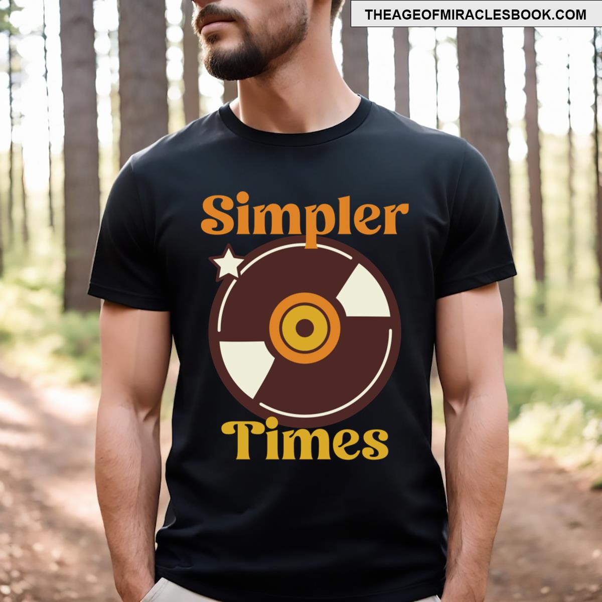 Simpler Times Retro Vibes Vinyl Record T-shirt