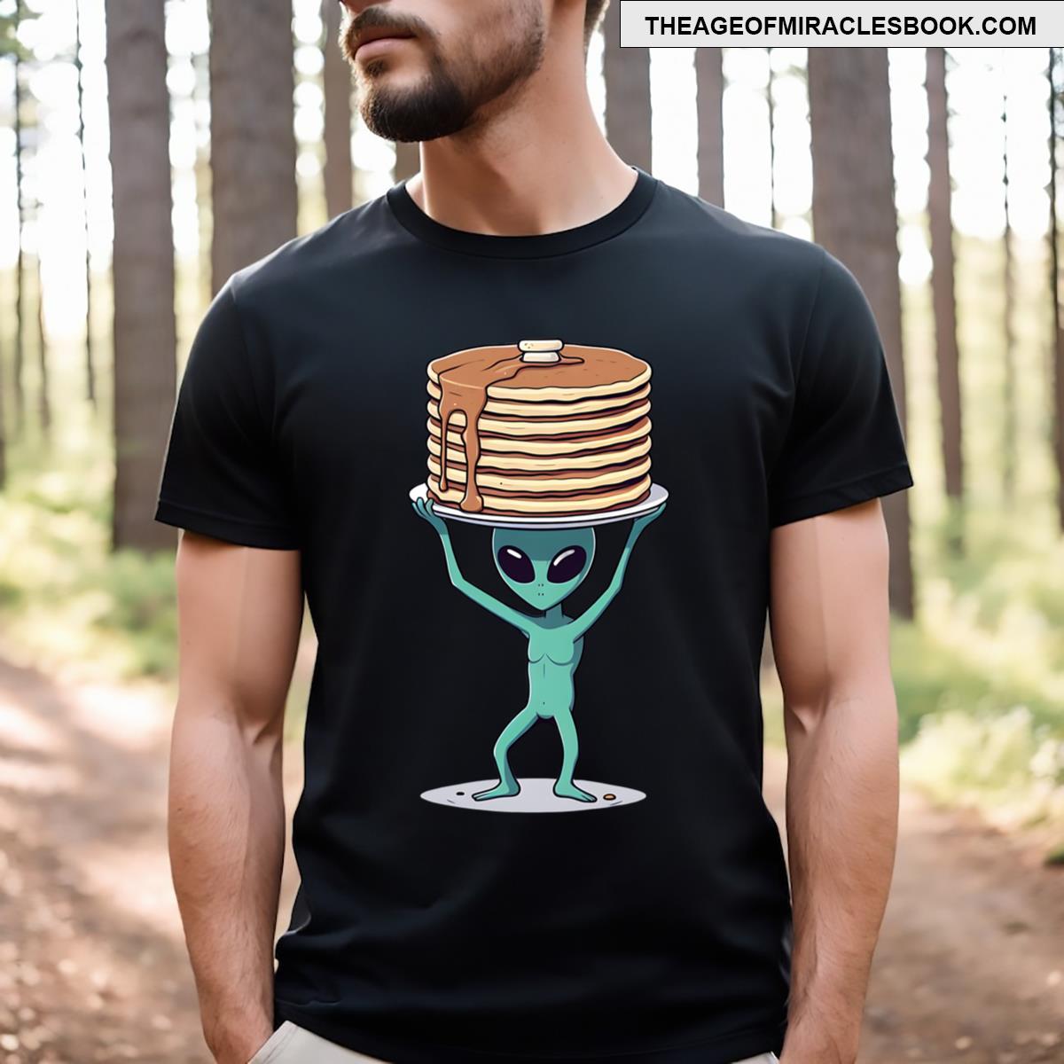 Balancing Alien With Pancakes T-shirt