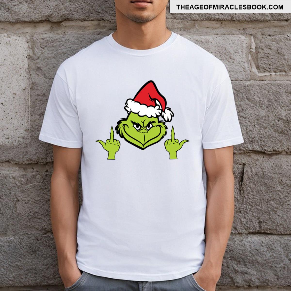 Funny Grinch Middle Finger T-shirt
