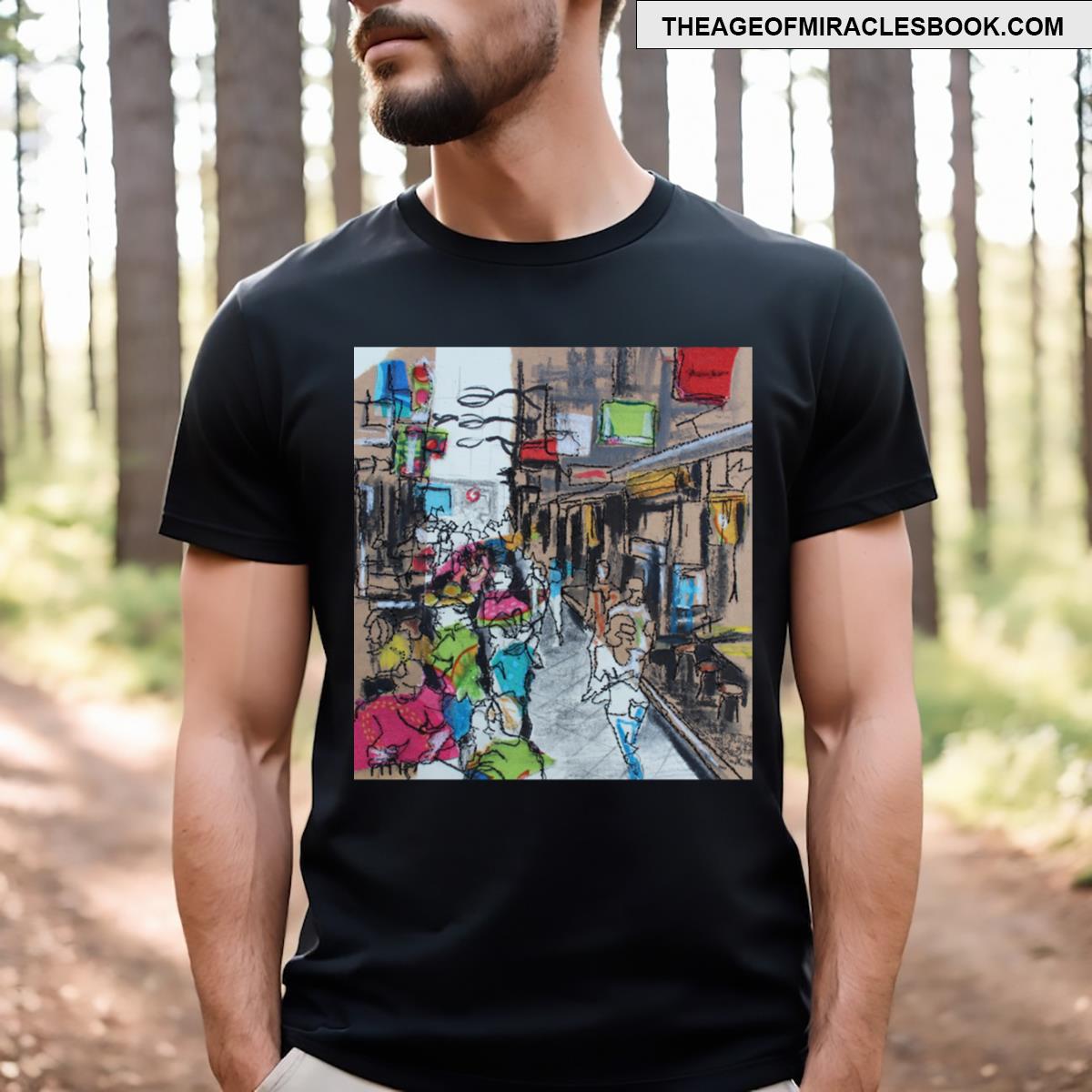 Laneway Lunchers Melbourne Thread Sketch T-shirt