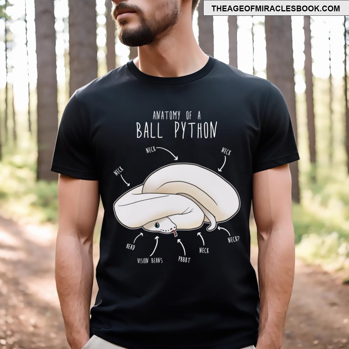 Leucistic Ball Python Anatomy T-shirt
