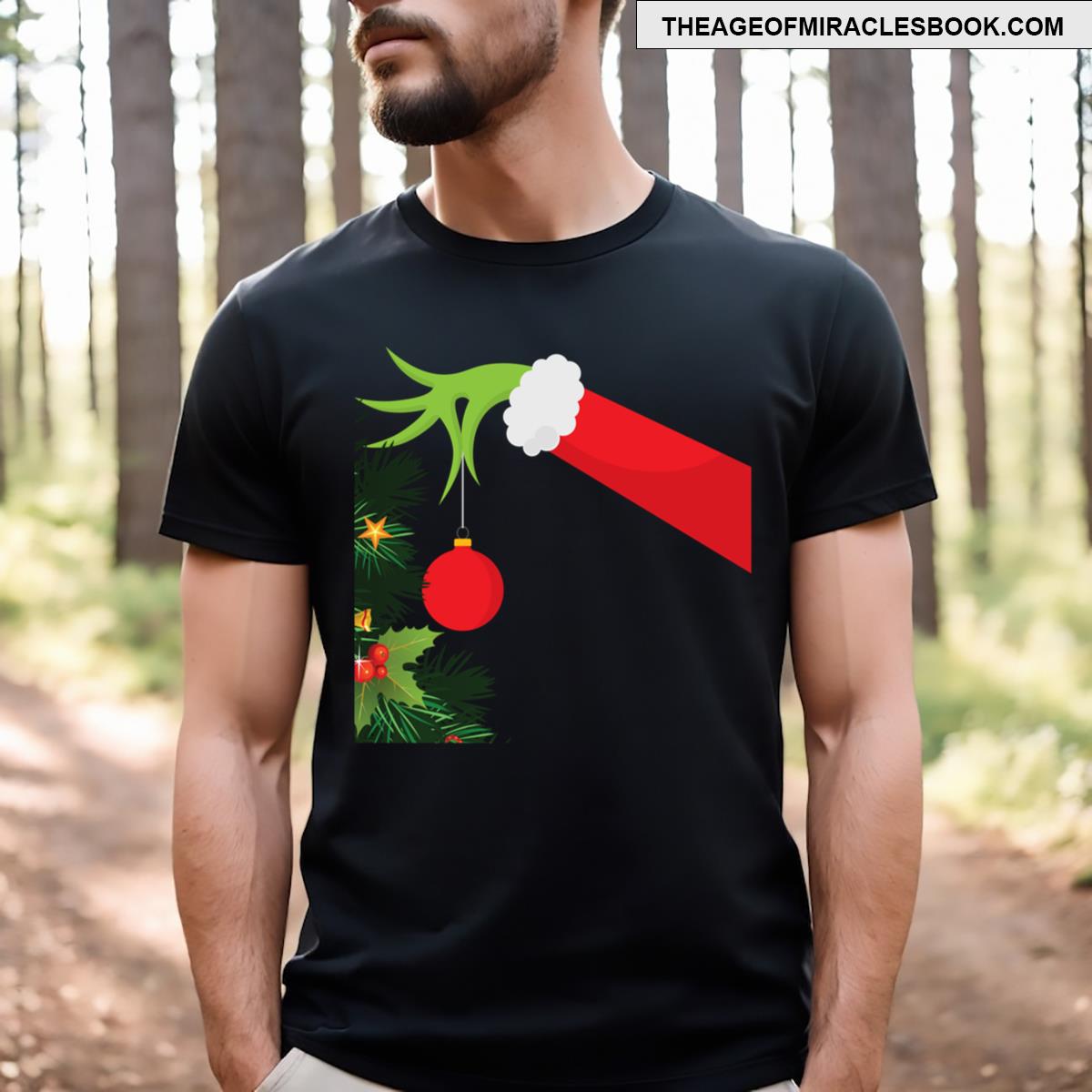Grinch Hand Holding Ornament T-shirt