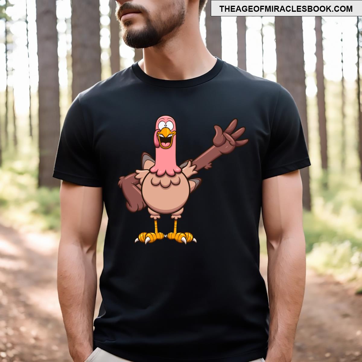 Waving Cartoon Turkey T-shirt