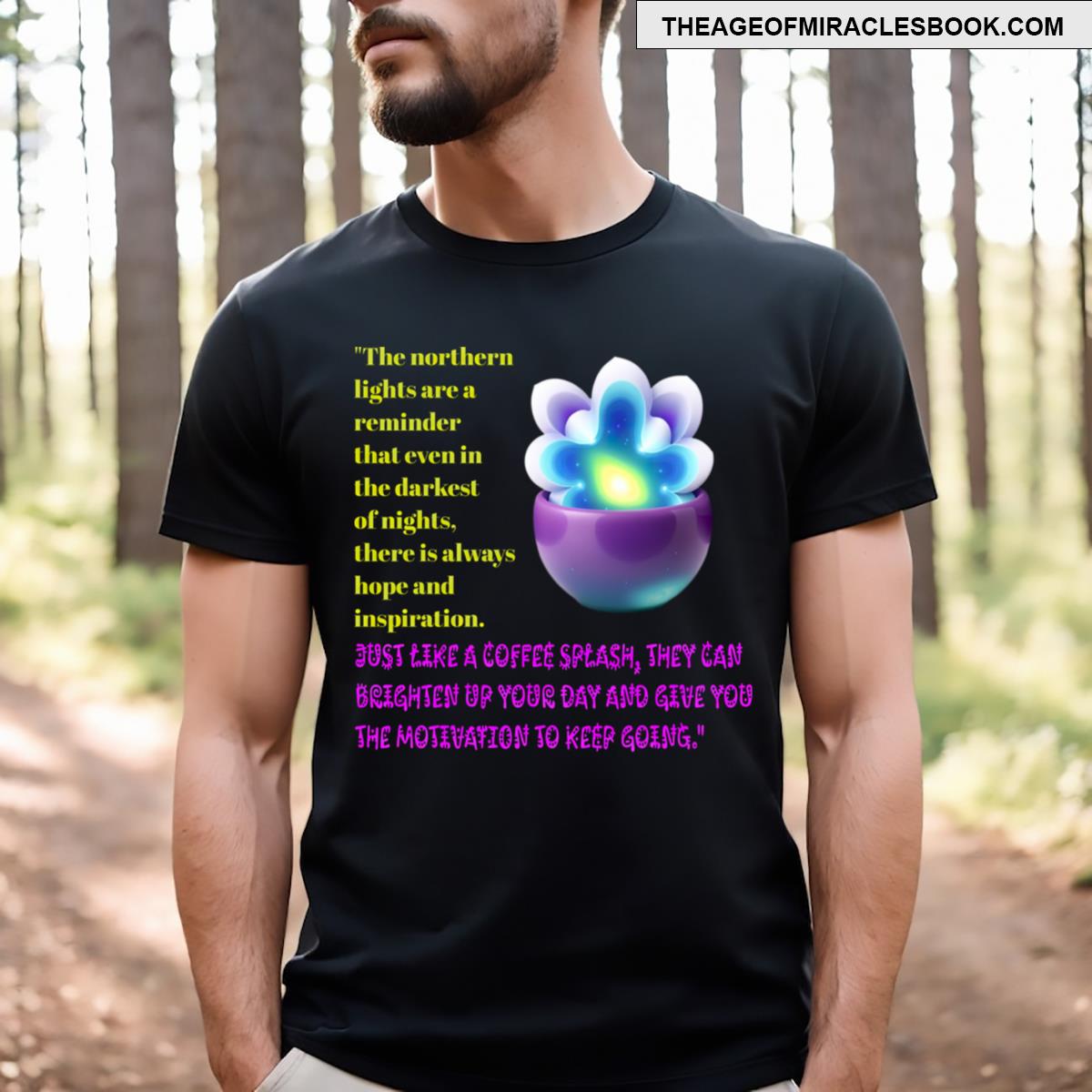 Northern Lights And Coffee Splash T-shirt