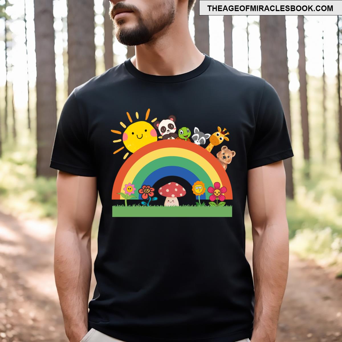 Cartoon Rainbow Crew T-shirt