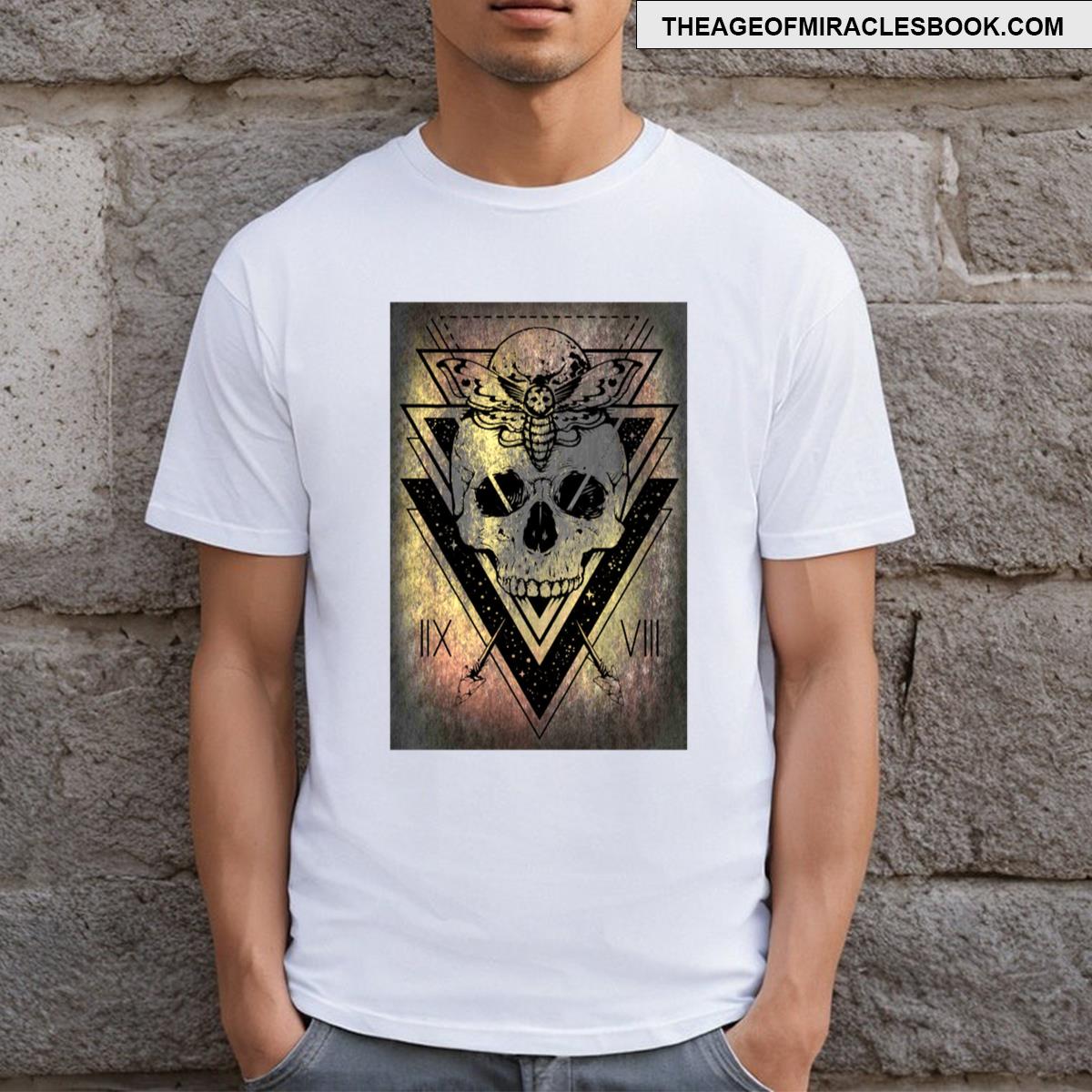 Mystic Moth Eclipse Skull And Lunar Secrets T-shirt