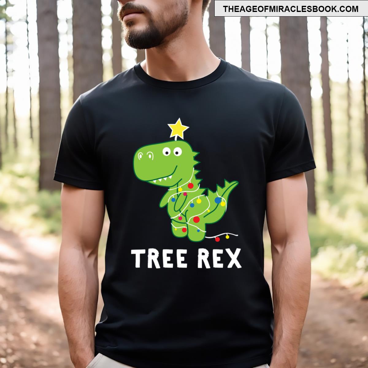 Funny Christmas Dinosaur Tree Rex T-shirt