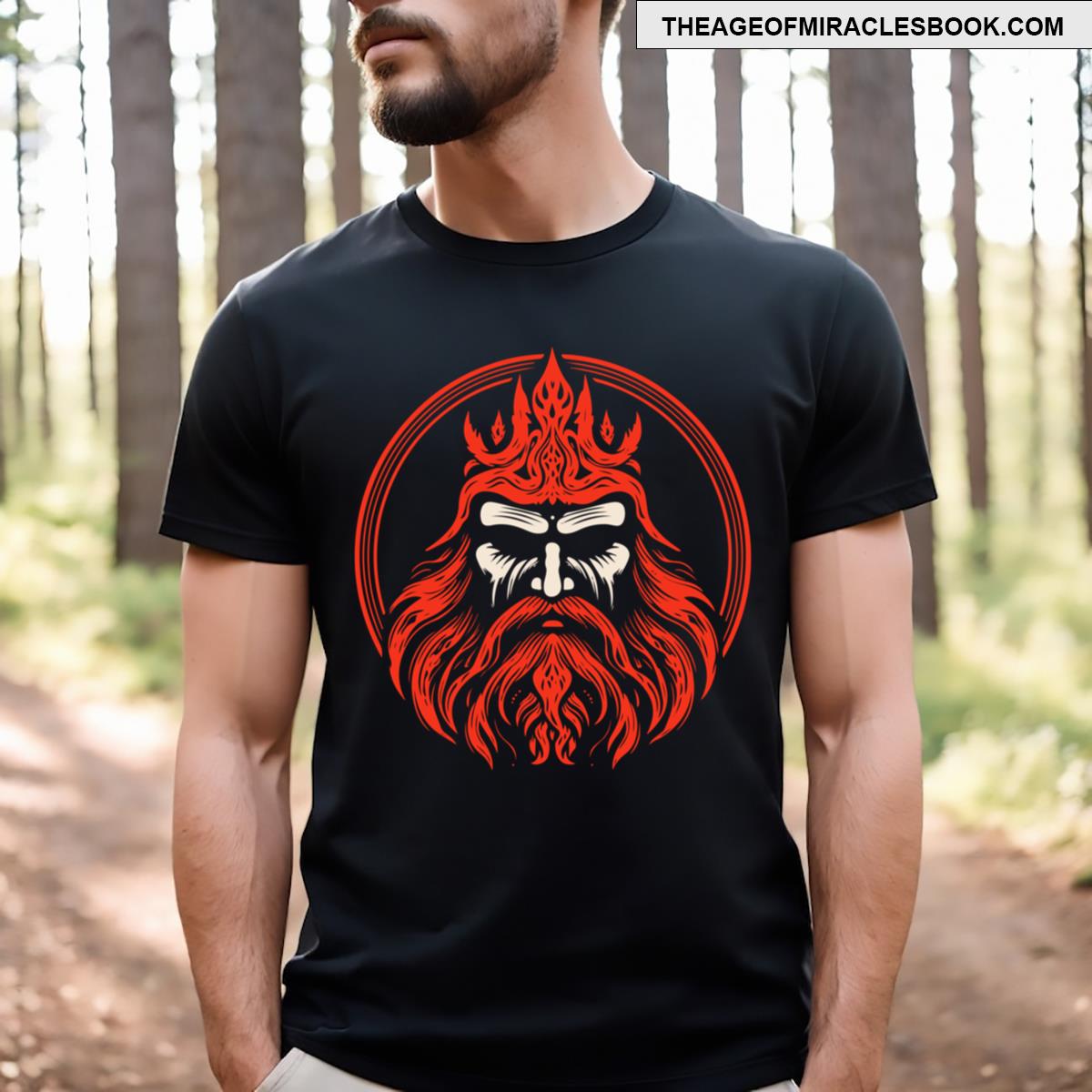Inferno Deity Flame Beard God T-shirt