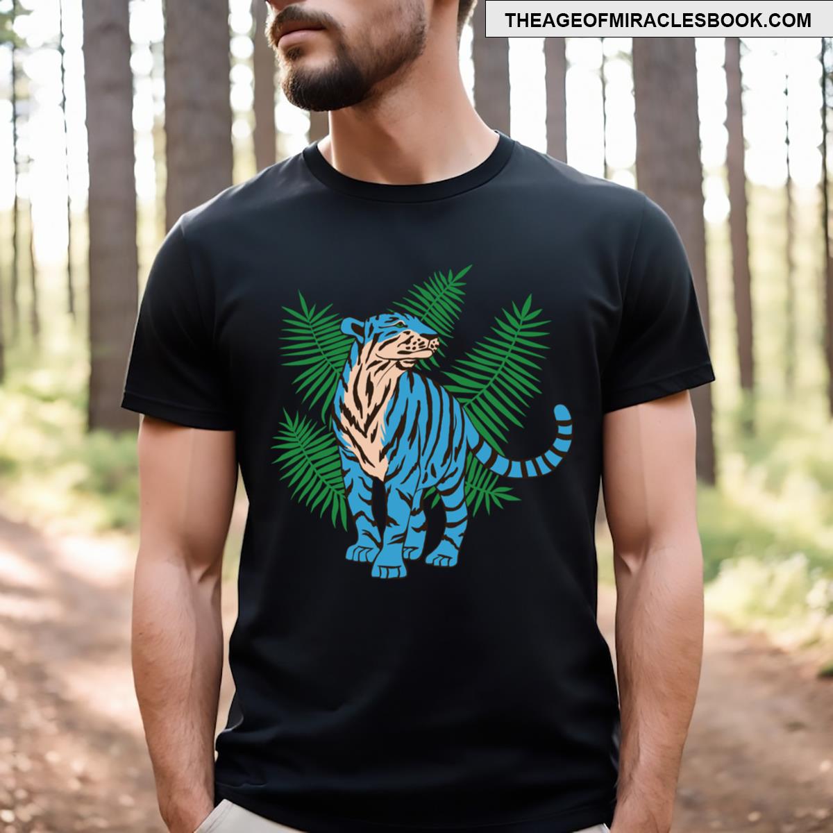 Blue Palm Tiger T-shirt