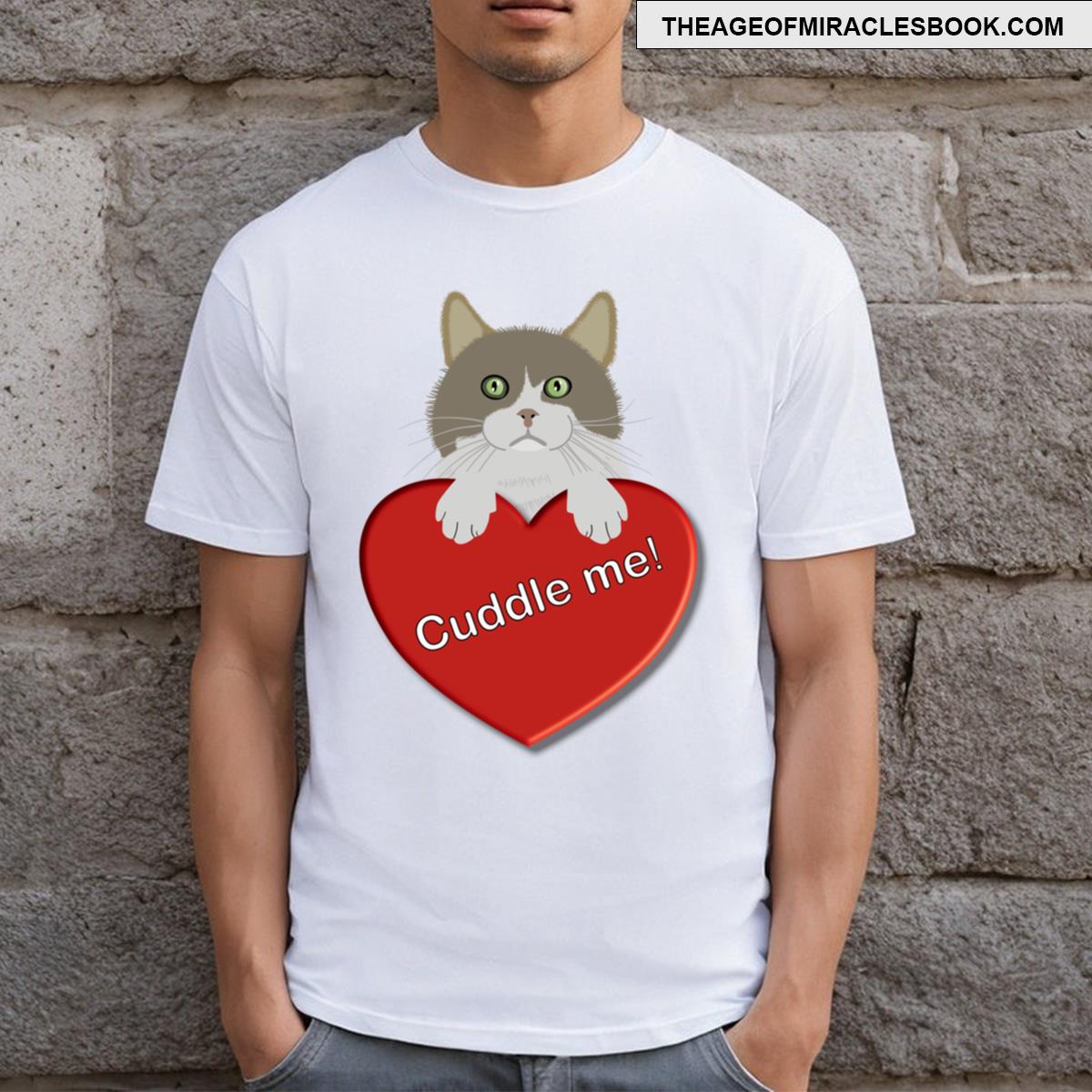 Cat Resting On A Heart T-shirt