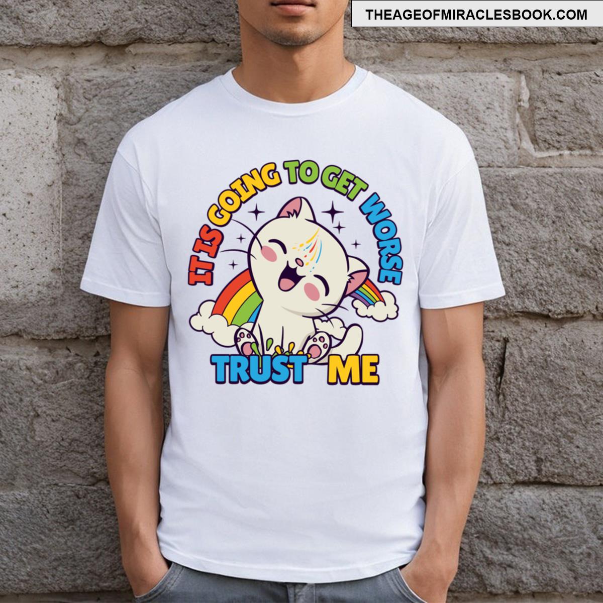Funny Sarcastic Cat Saying Sticker T-shirt