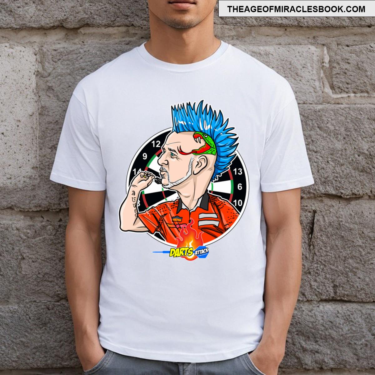Caricatura Peter Wright By Darts Attack T-shirt
