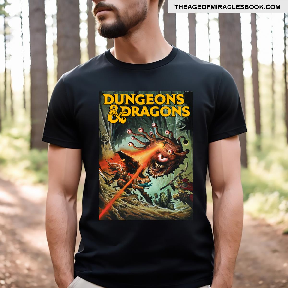 Classic Dungeons Dragons Design Yellow Text T-shirt