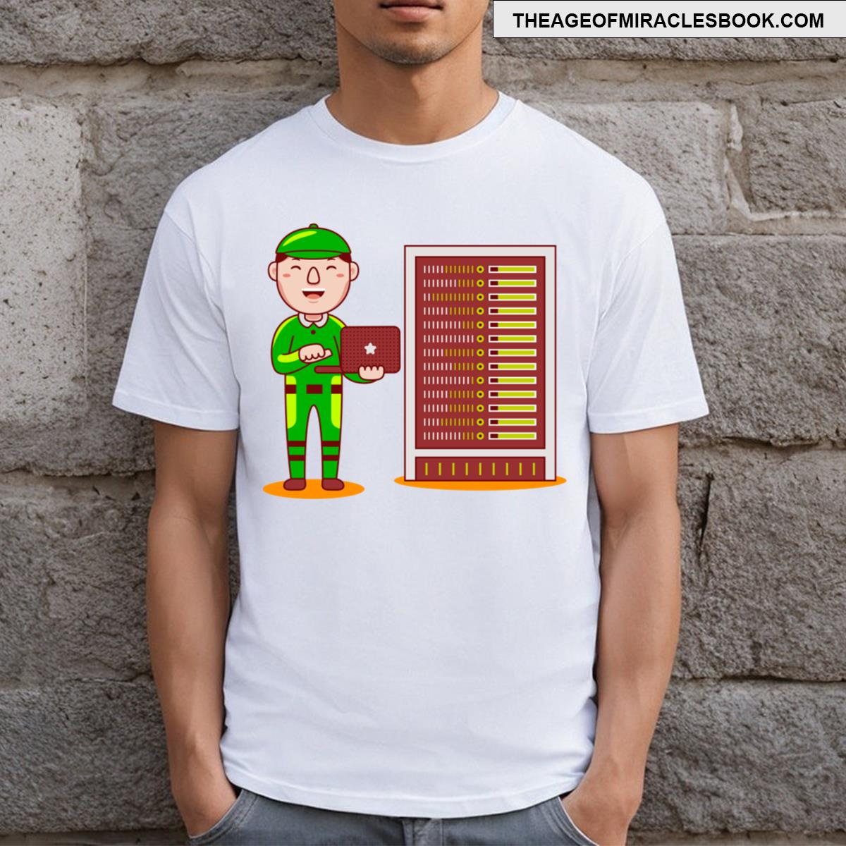 Cute Network Engineer Cartoon T-shirt