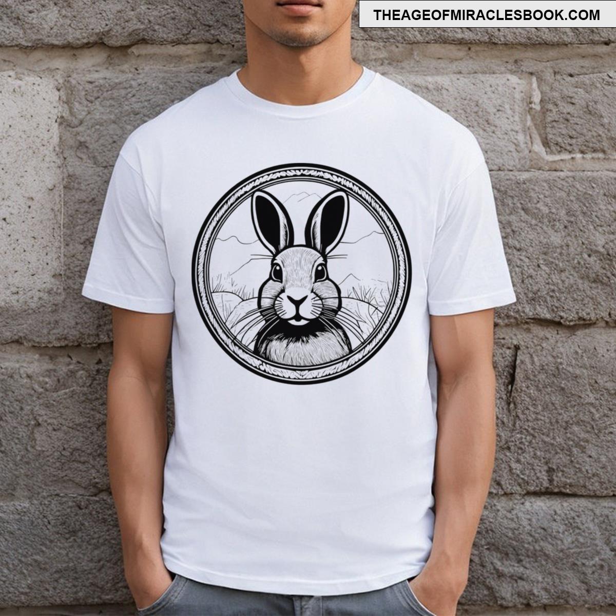 Cute Rabbit Sticker T-shirt