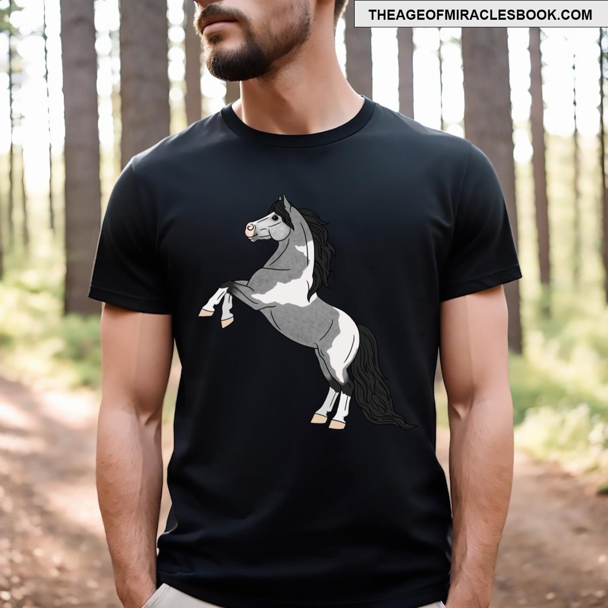 Cute Rearing Gray Pony With Spots T-shirt