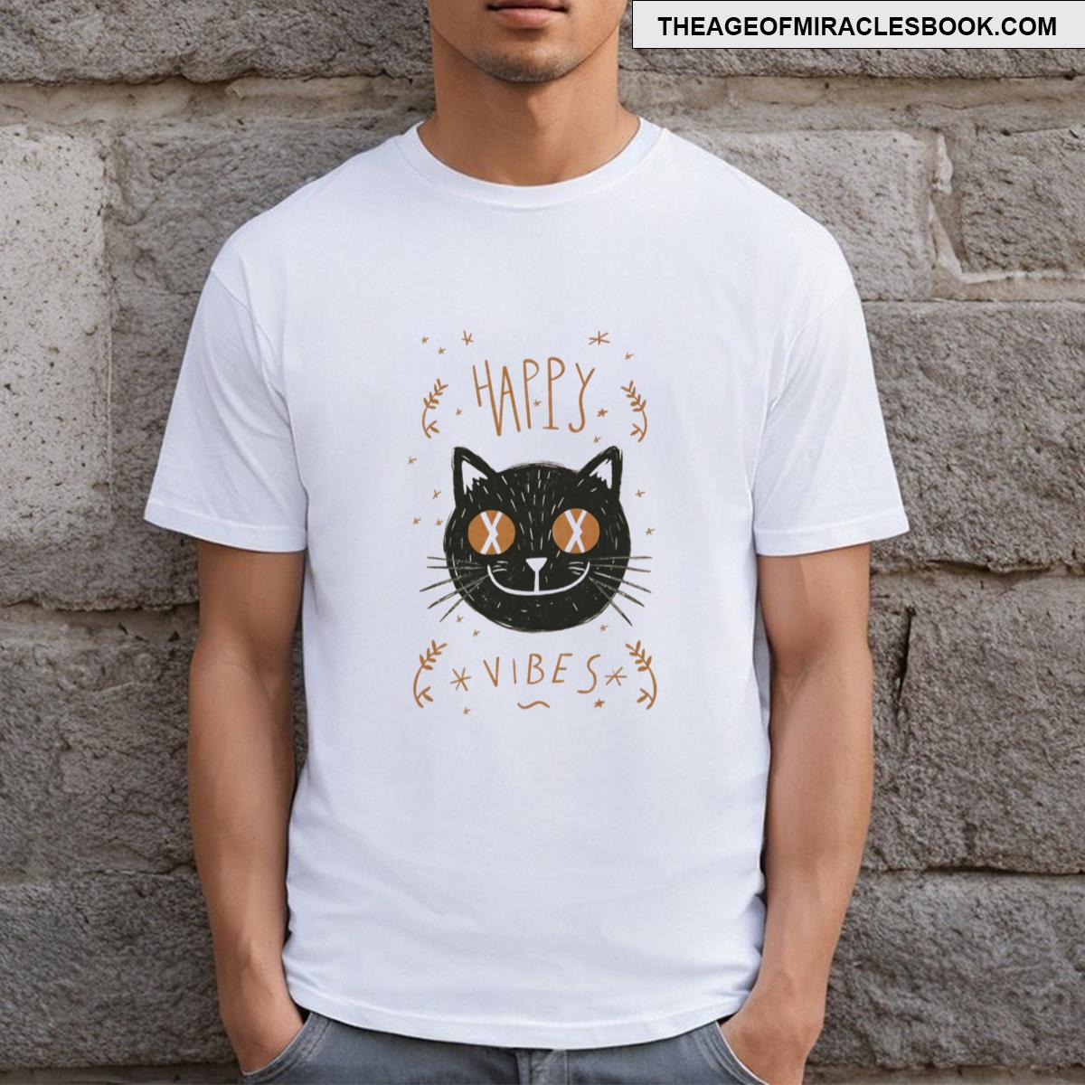 Happy Vibes Smily Cat T-shirt
