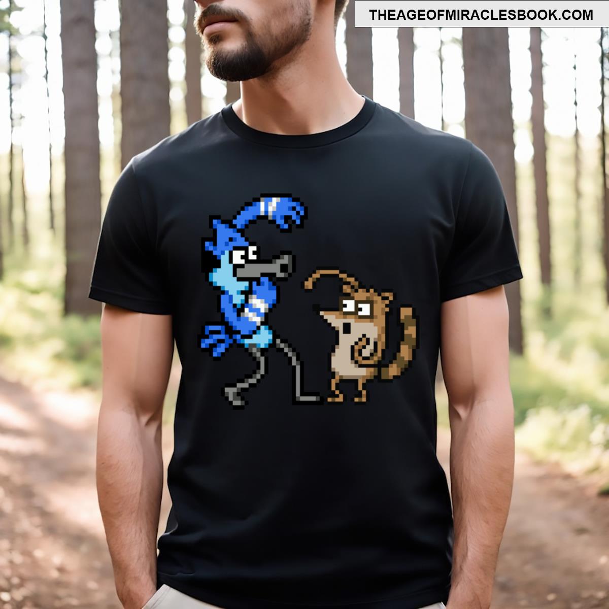 Regular Show Pixel Mordecai Rigby T-shirt