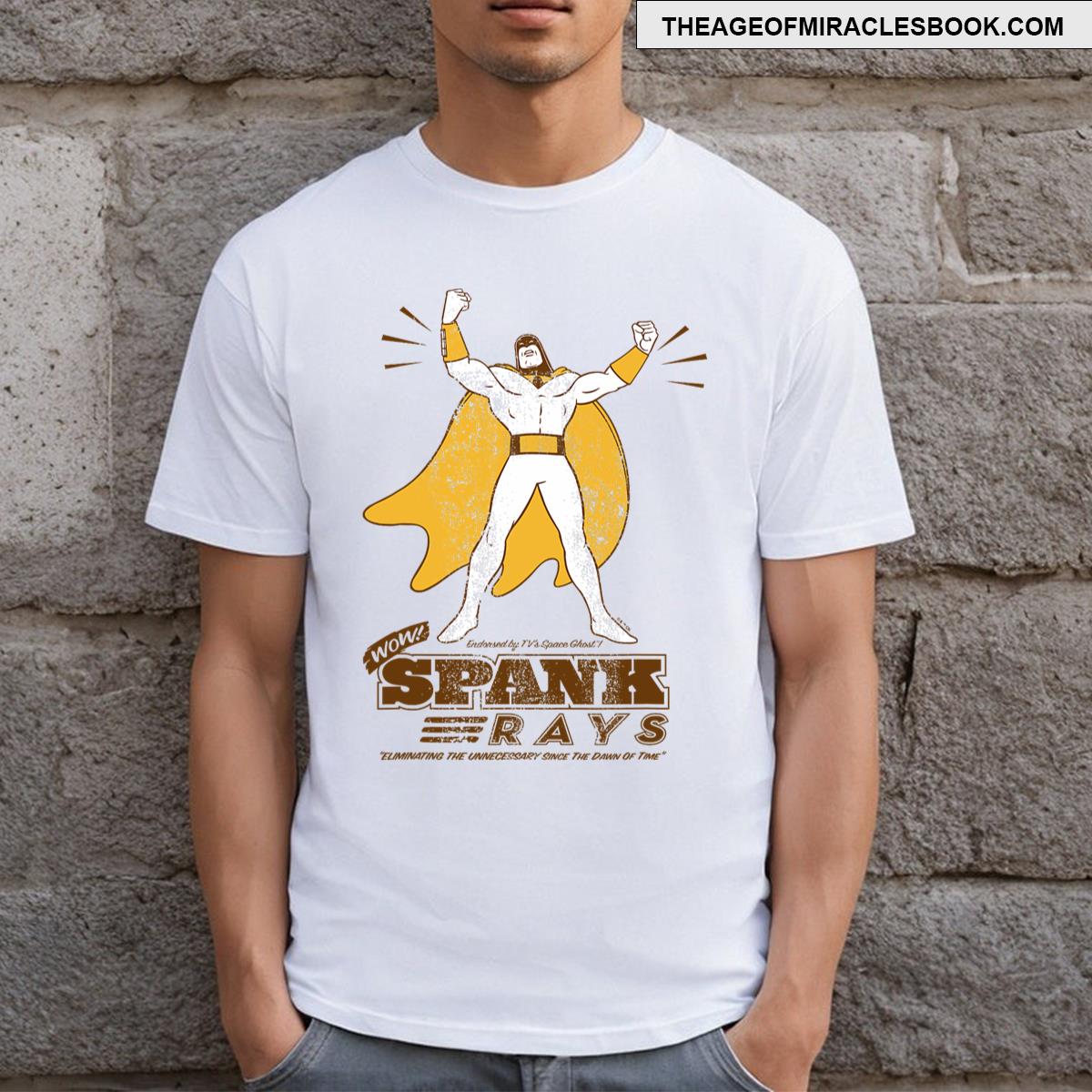 Space Ghost Vintage Spank Rays Distressed Superhero Pose T-shirt