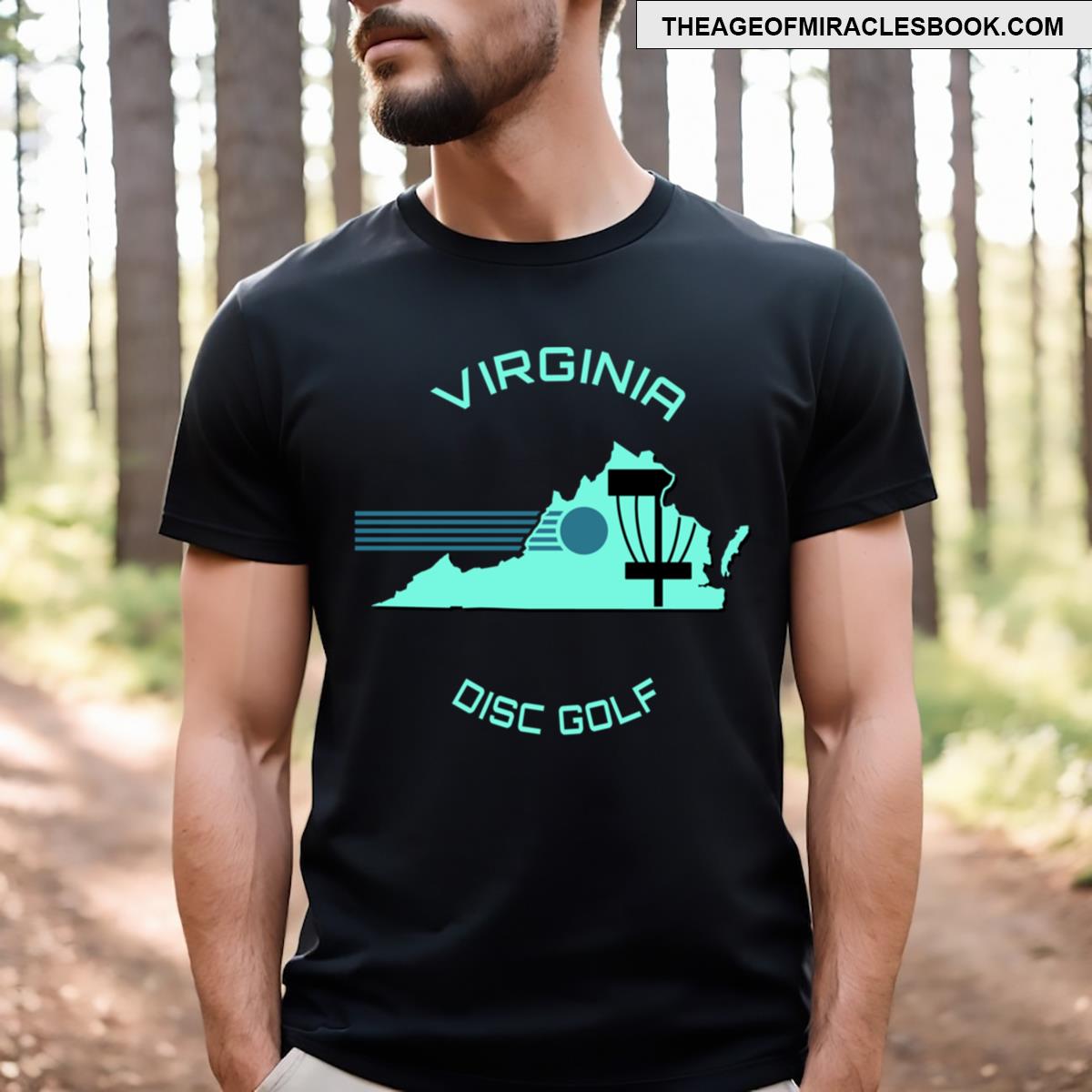 Virginia Disc Golf State Shape Light Green T-shirt