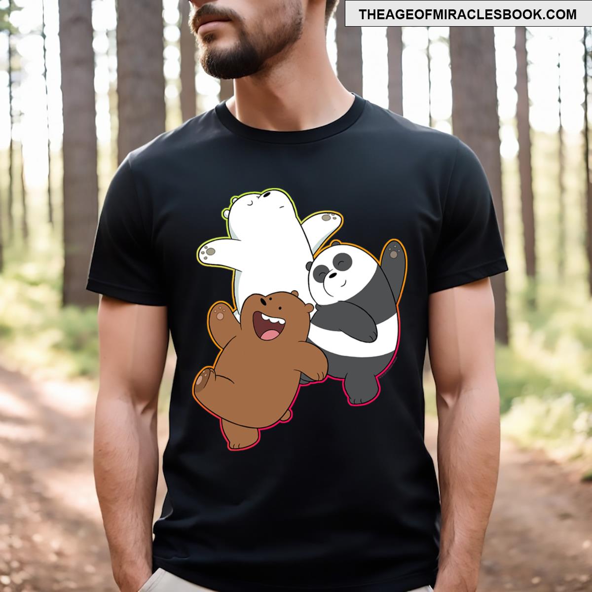 Cn We Bare Bears Dancing Gradient Outline T-shirt