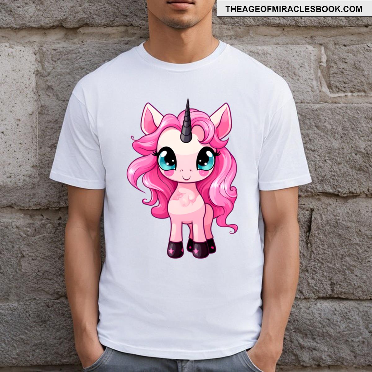 Kawaii Pink Gothic Unicorn T-shirt