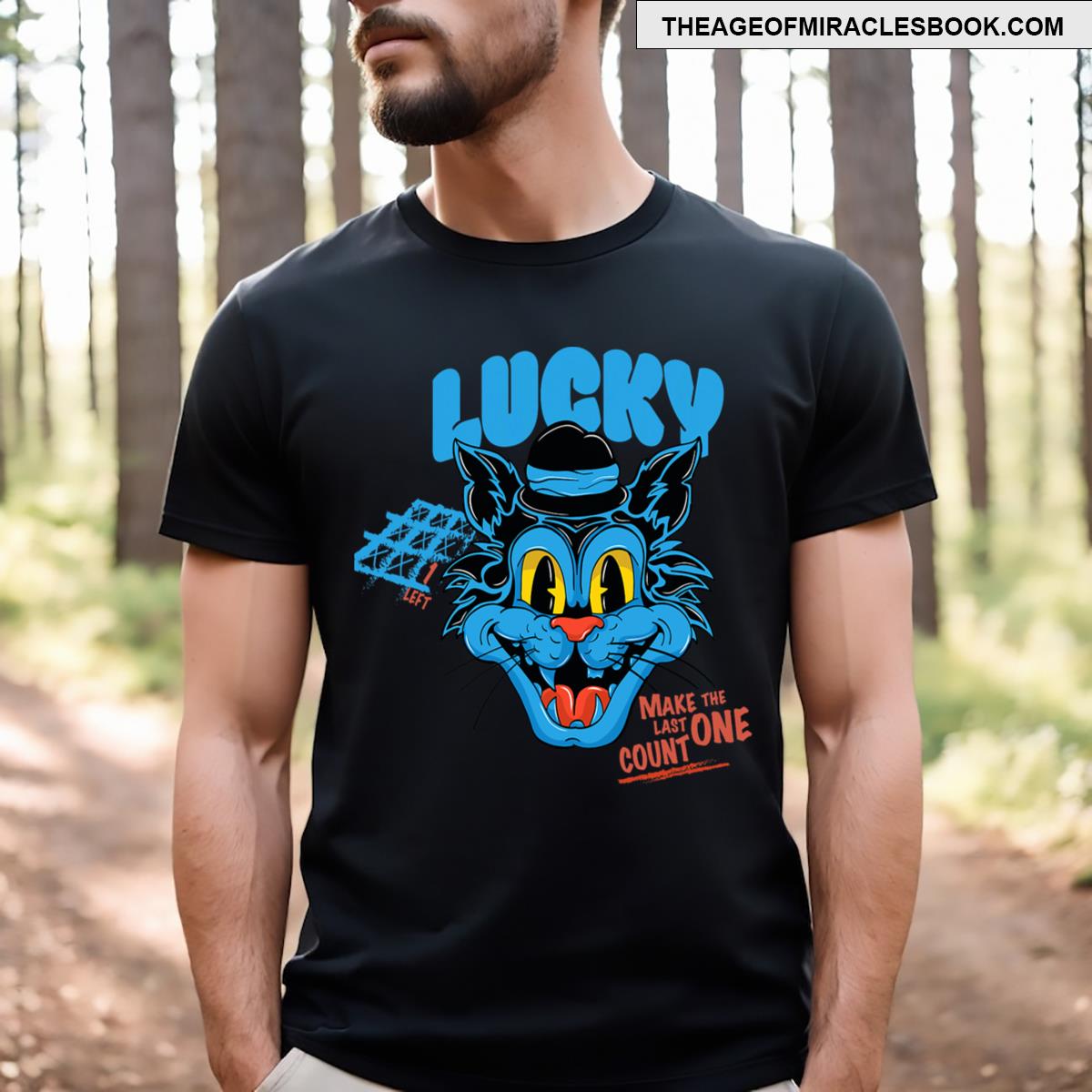 Funny Cartoon Cat Retro Design T-shirt