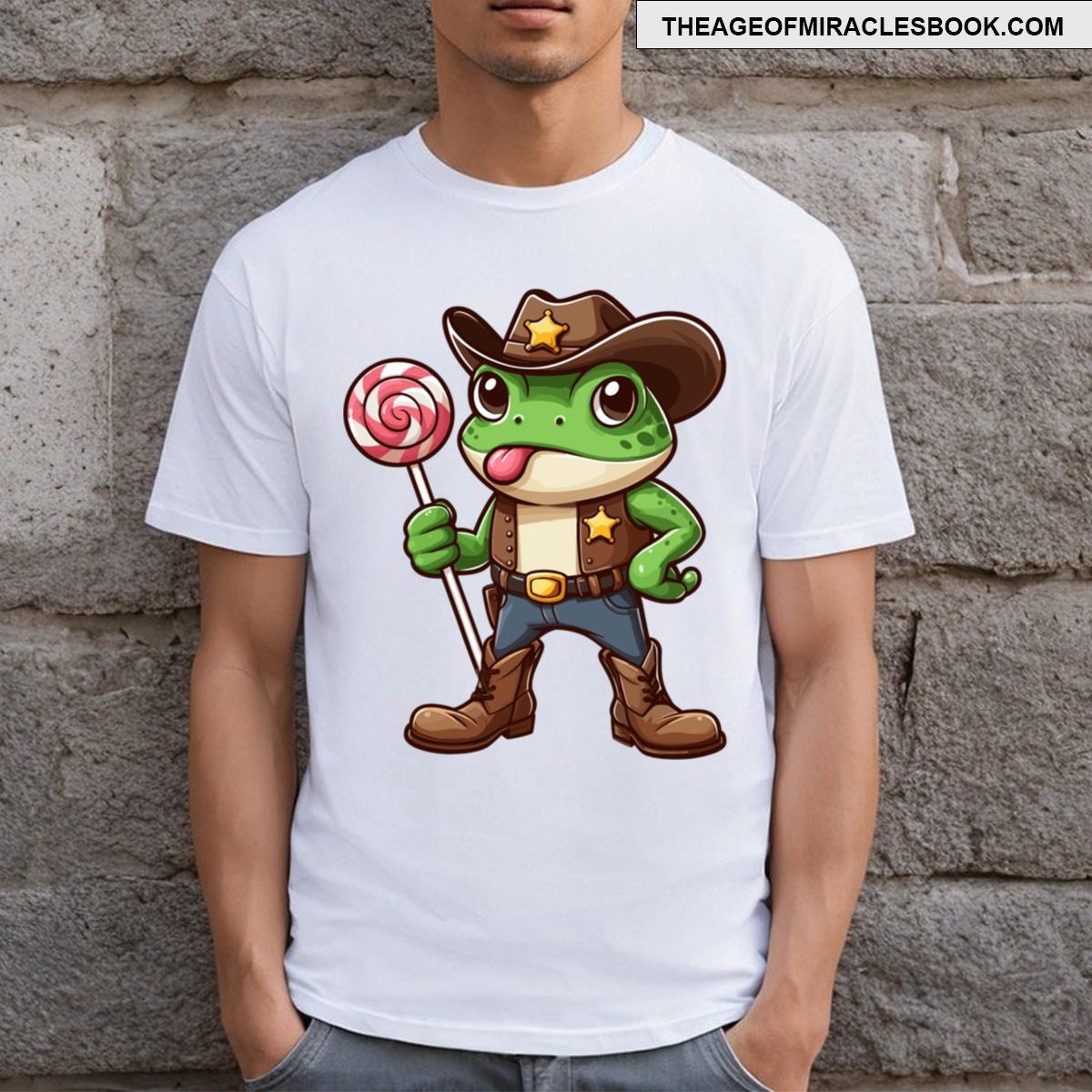 Frog With Cowboy Funny Frog Candy Lover T-shirt