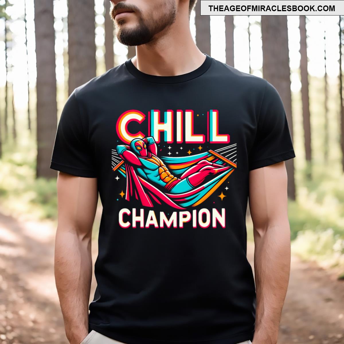 Funny Superhero Chill Champion T-shirt