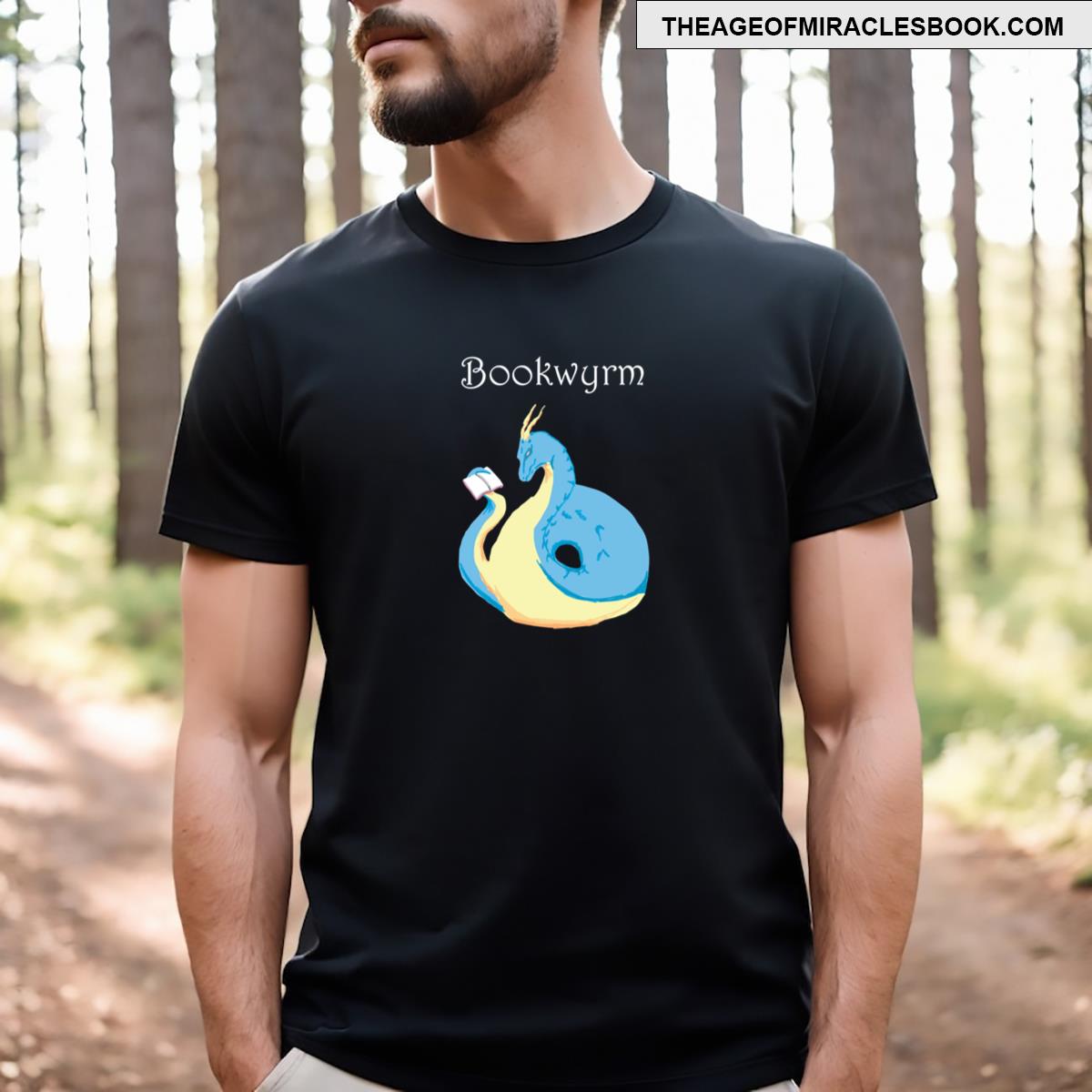 Bookwyrm White Text T-shirt