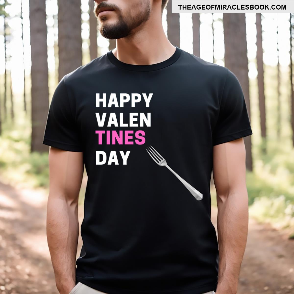 Happy Valentines Day Fork Funny Active T-shirt