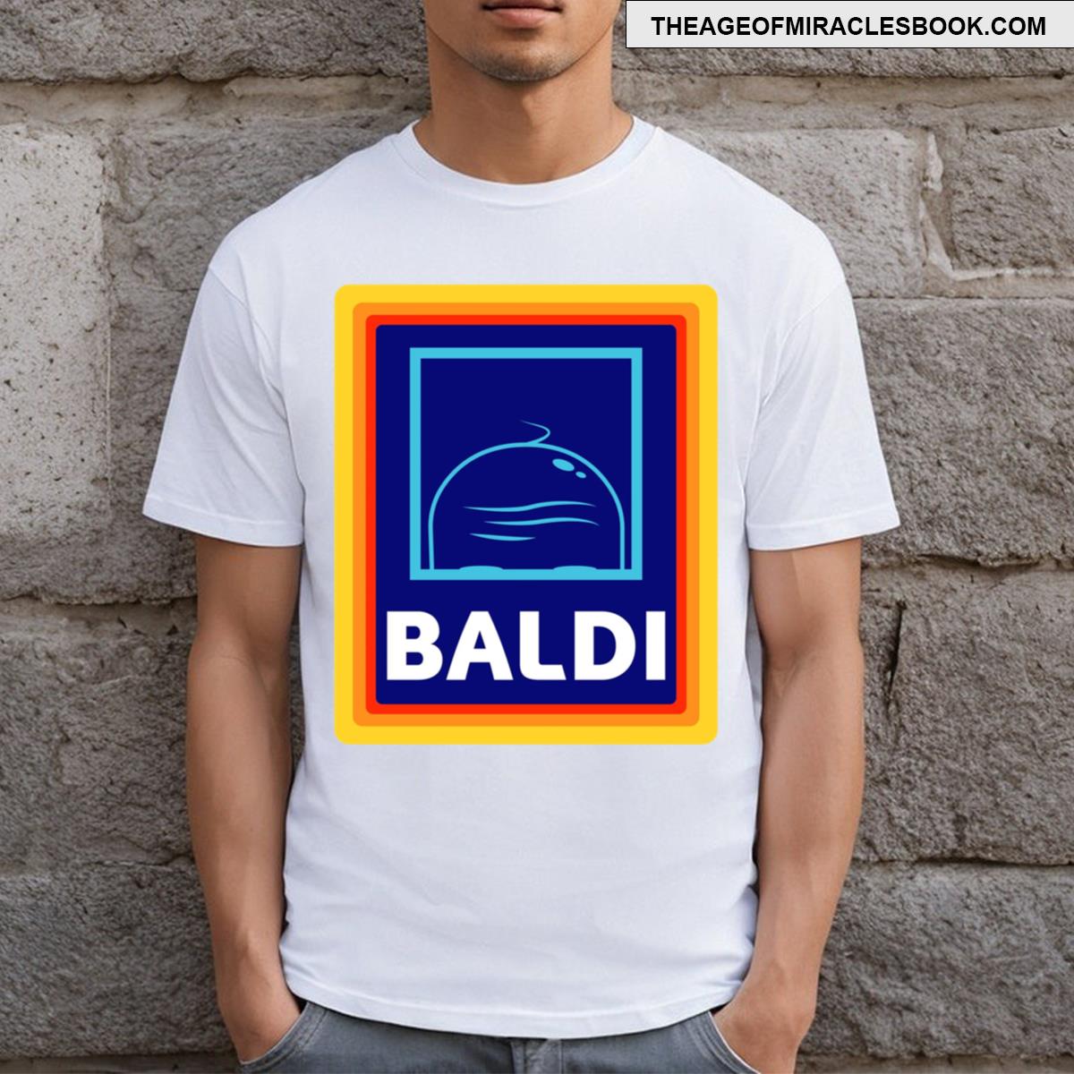 Baldi Bald Head Aldi Logo T-shirt