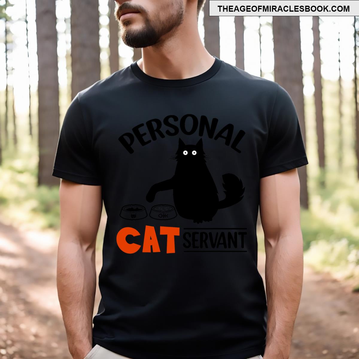 Funny Black Cat Personal Cat Servant T-shirt