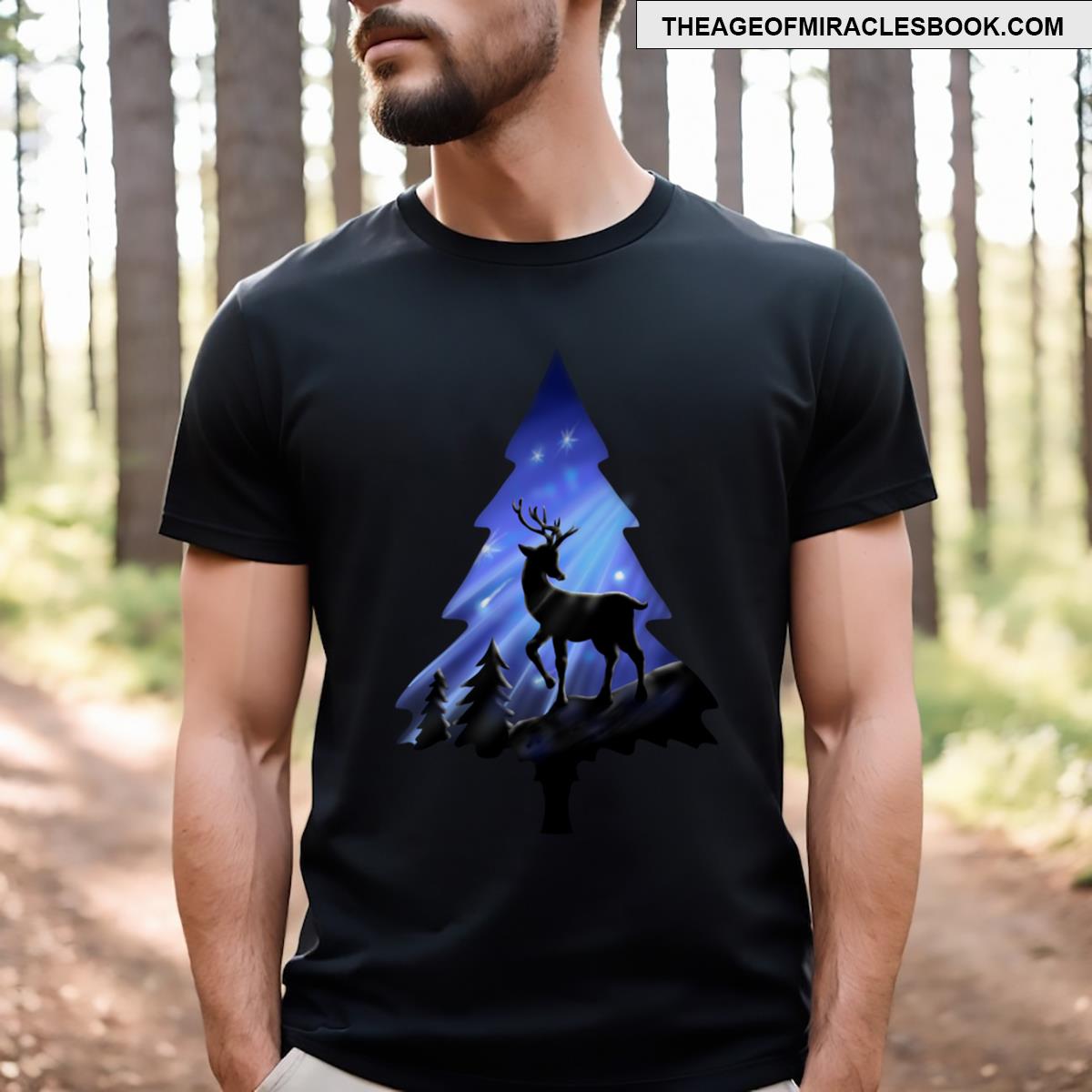 Christmas Deer In The Moonlight T-shirt
