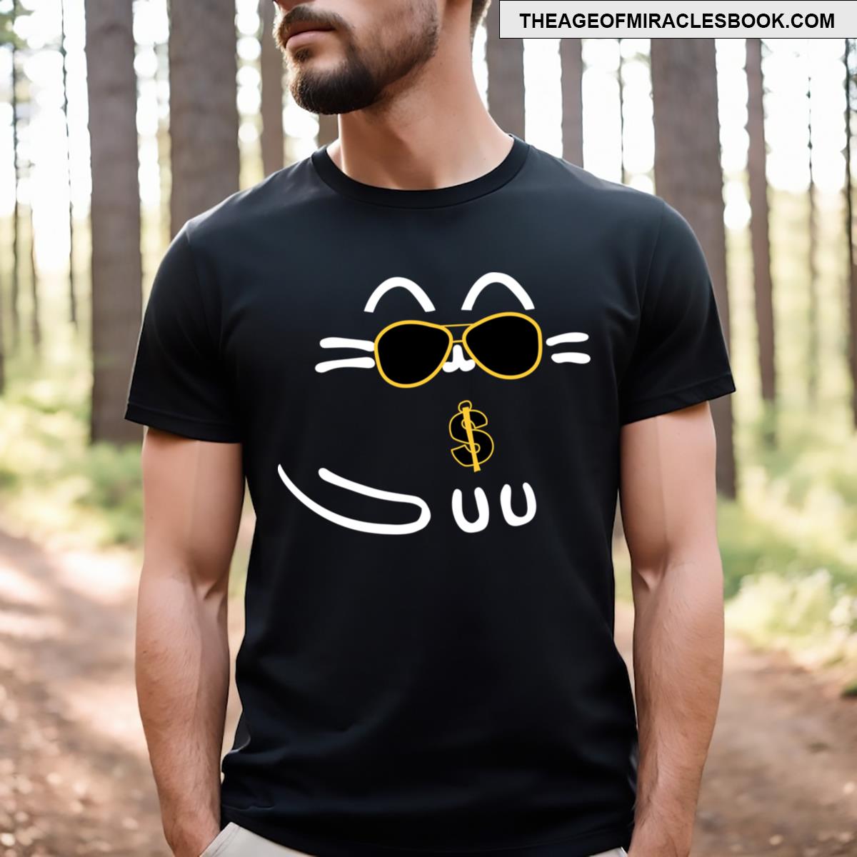 The Invisible Cat Cool One White Cat T-shirt