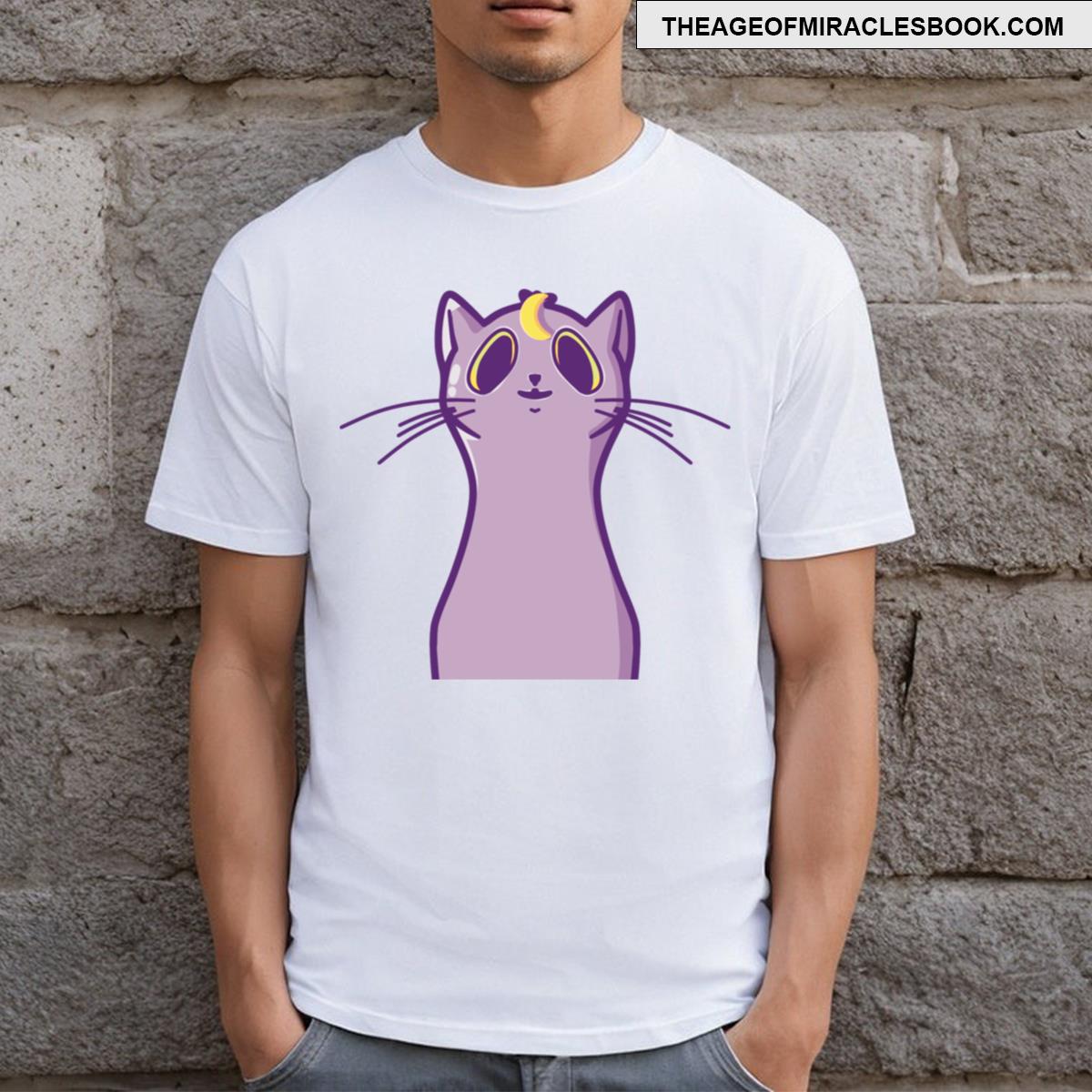 Cute Purple Galaxy Cat Space Cat T-shirt
