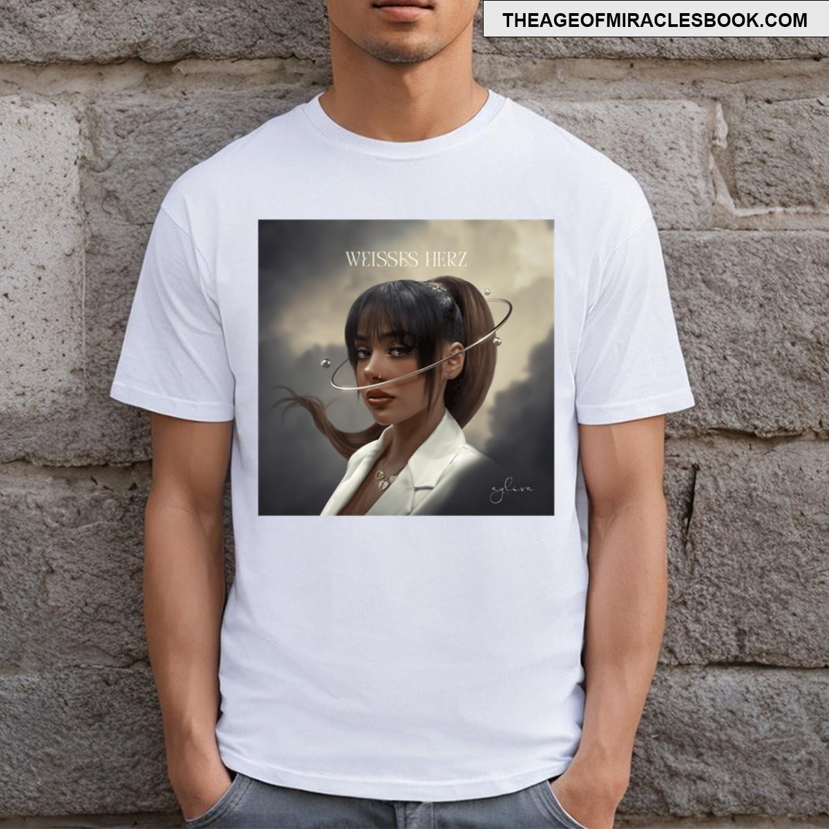 Weisses Herz T-shirt