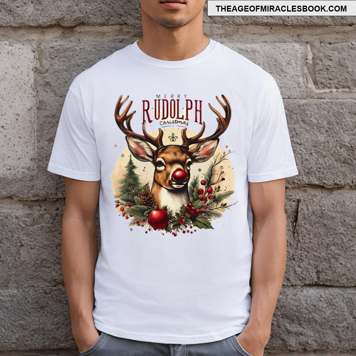 Festive Reindeer Holiday T-shirt