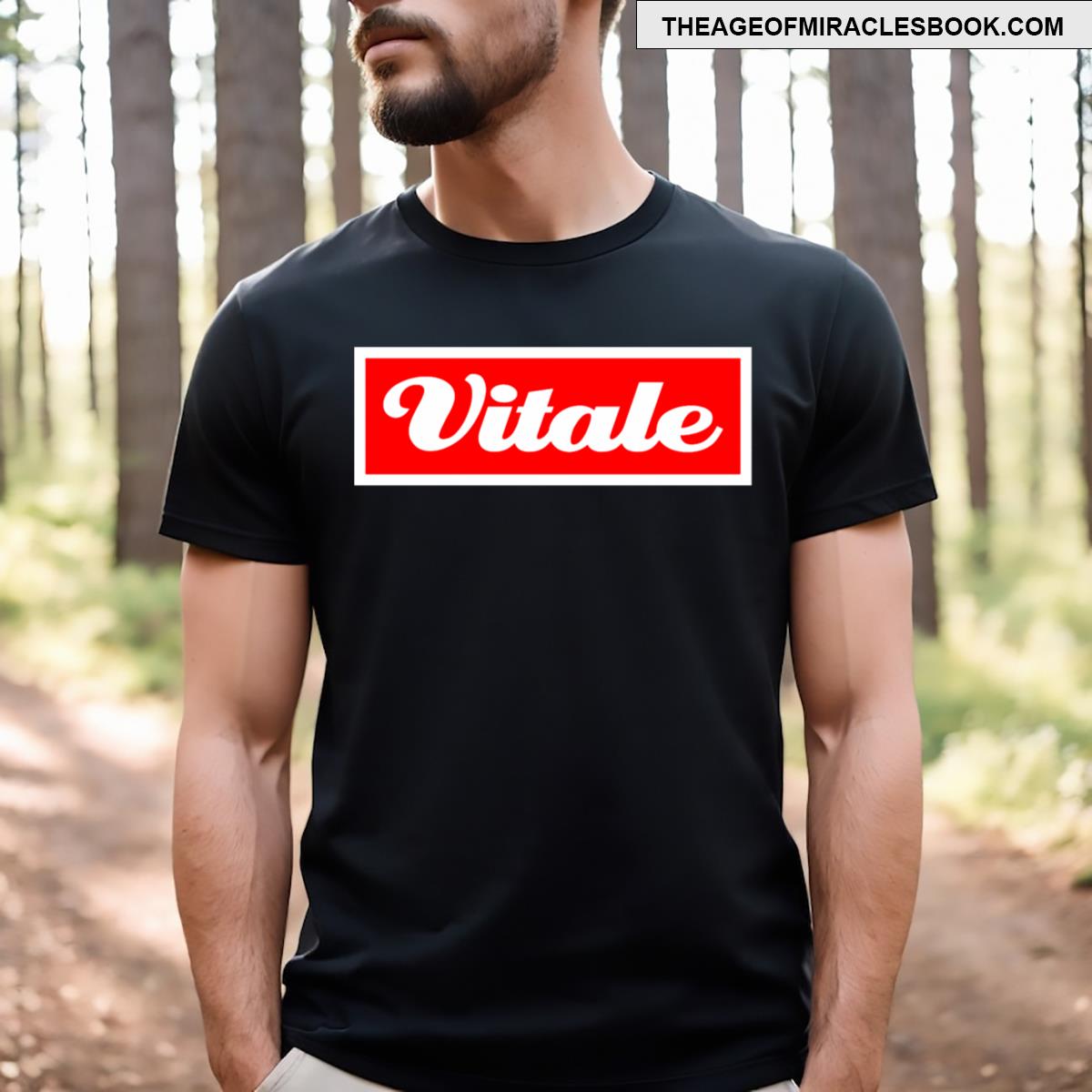 Vitale White On Red T-shirt