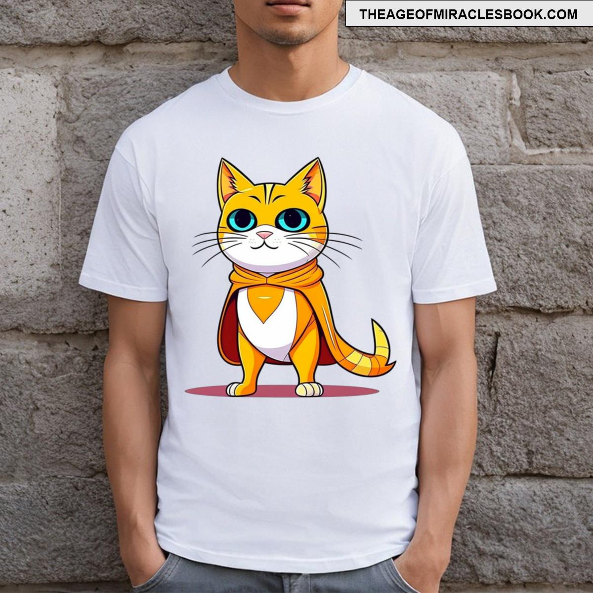 Cute Superhero Orange Cat T-shirt