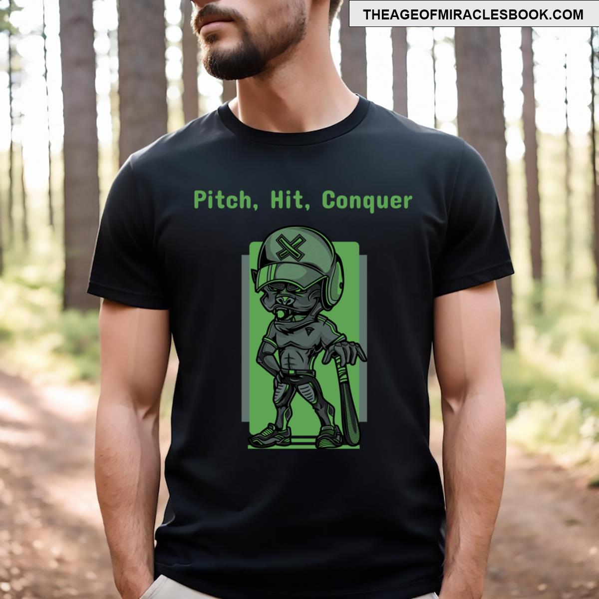 Pitch Hit Conquer Baseball Bunch T-shirt