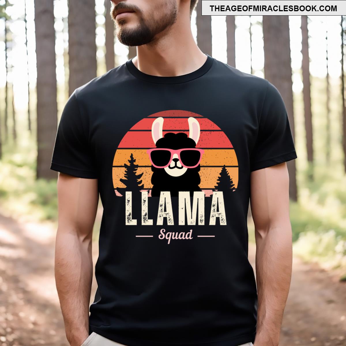 Funny Llama Squad Sunglasses Cool Llamas T-shirt