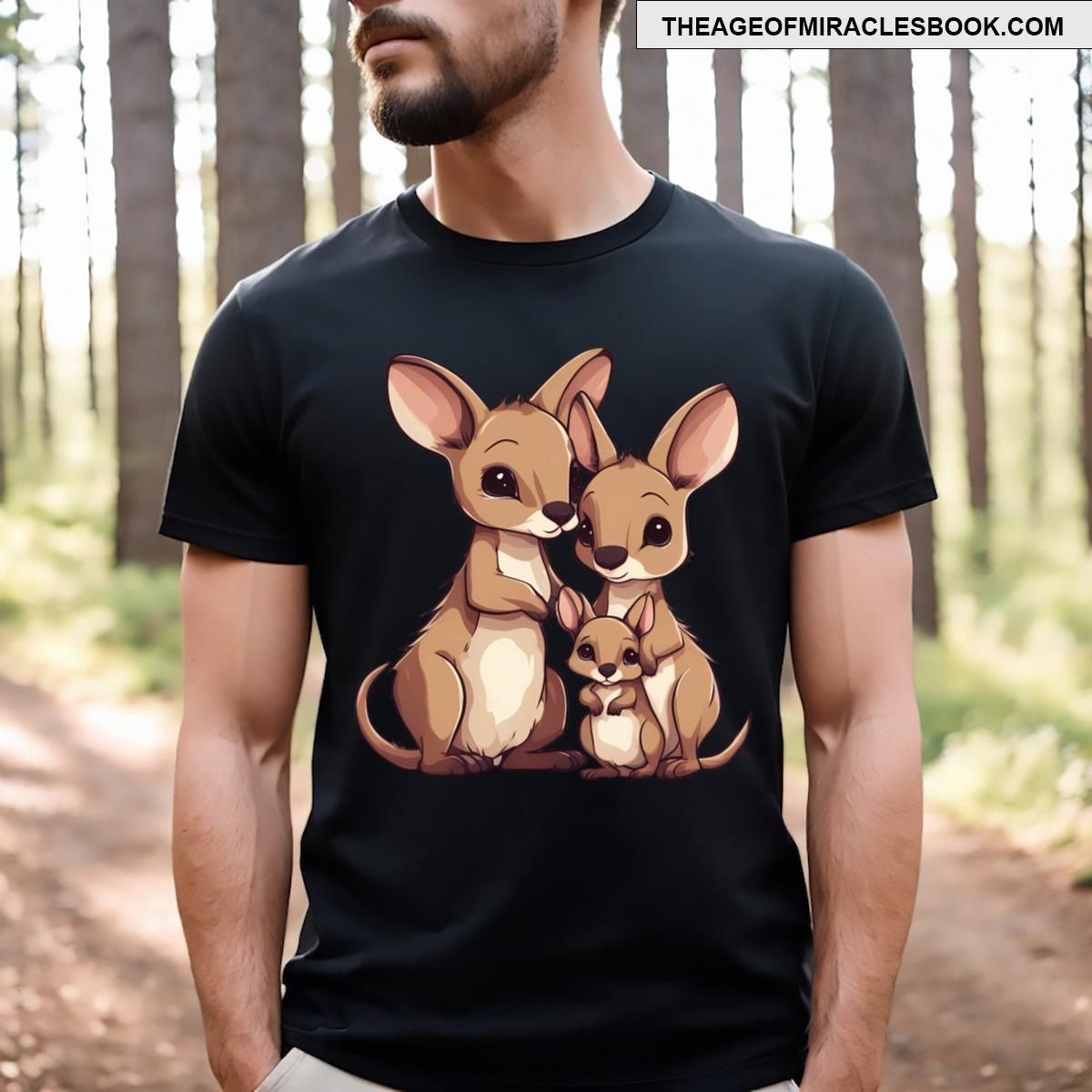 Kangaroo Mum Dad Cub T-shirt