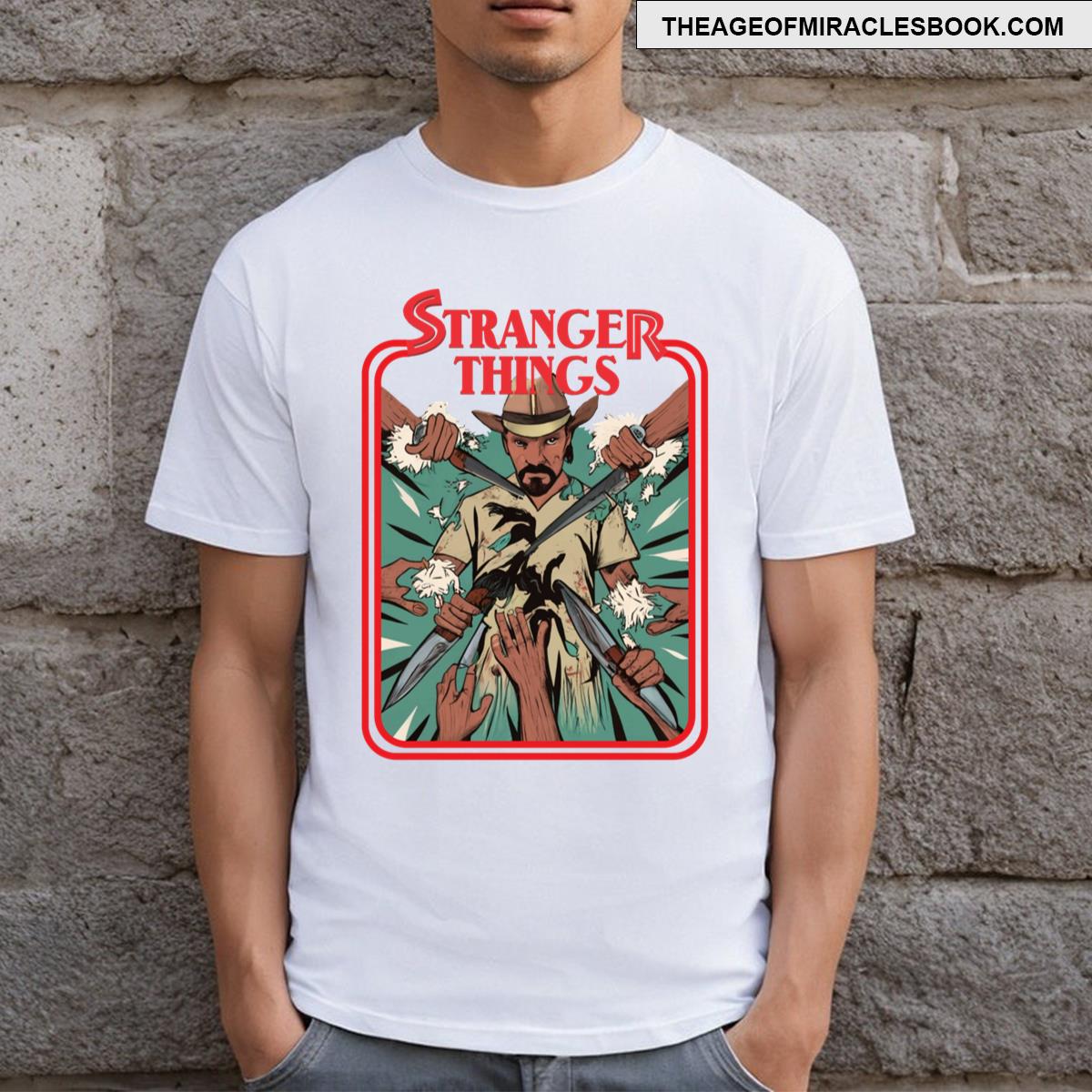 Stranger Things Jim Hopper White Background T-shirt